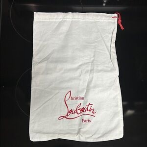 Christian Louboutin White Bag with Red Logo 9x14